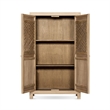 Arden 83 Tall Solid Reclaimed Pine Lattice 2-Door Bookcase Storage Cabinet Brown