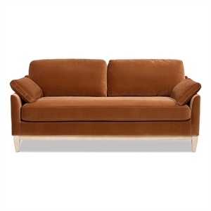 Pasadena 75.5&quot Modern Farmhouse Sofa Burnt Orange Performance Velvet