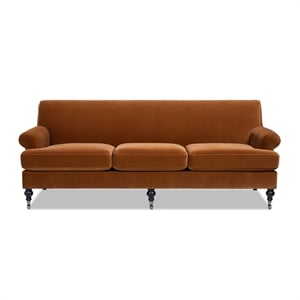 Alana Lawson Three-Cushion Tightback Sofa Burnt Orange Performance Velvet