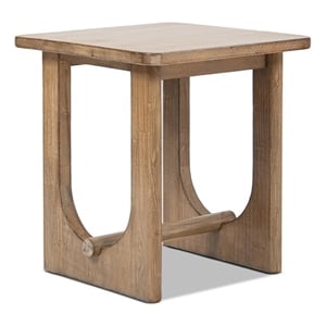 Turnkey 22&quot Square Side Table Antique Natural Brown Reclaimed Pine Wood