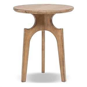 Carmel 22&quot Round Side Table Antique Natural Brown Reclaimed Pine Wood