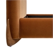 Alpine Puffy Modern Platform Bed King Burnt Orange Performance Velvet