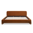 Alpine Puffy Modern Platform Bed King Burnt Orange Performance Velvet