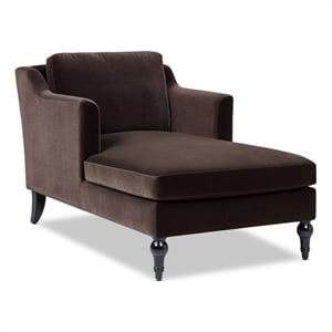 Josephine 60&quot Upholstered Chaise Lounge Deep Brown Performance Velvet