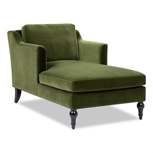 Josephine 60&quot Upholstered Chaise Lounge Olive Green Performance Velvet