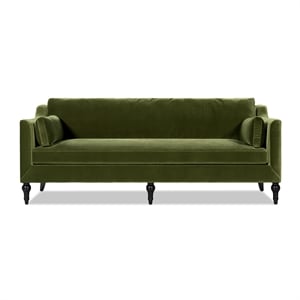 Josephine 84.5&quot Upholstered Modern Sofa Olive Green Performance Velvet