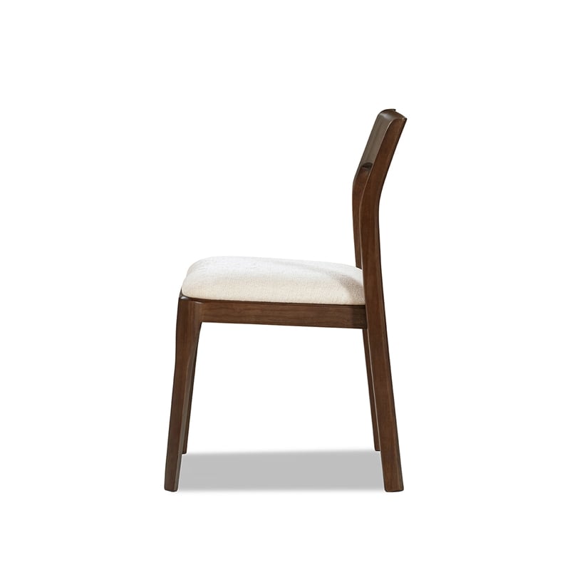 Bryson Upholstered Reclaimed Pine Dining Chair Set of 2 Beige Chenille