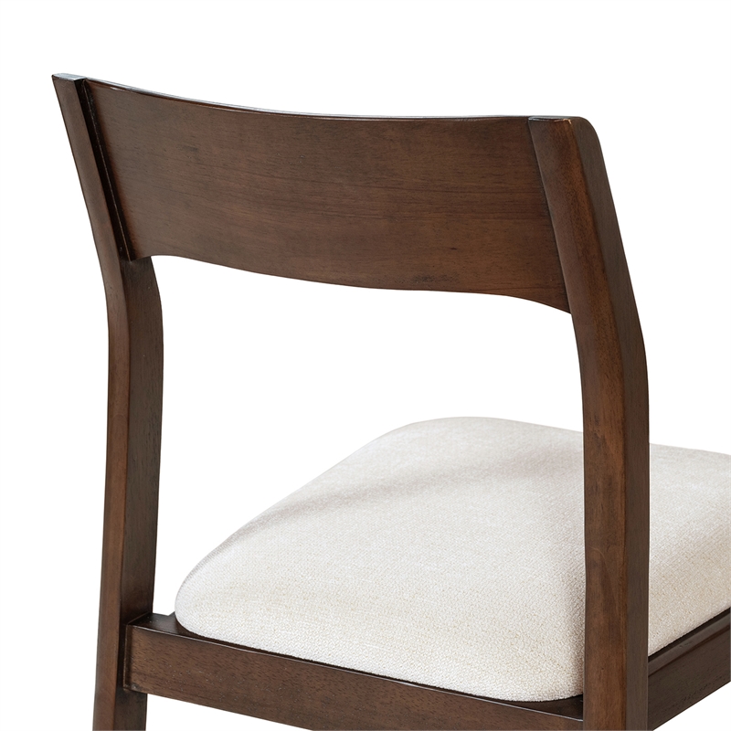 Bryson Upholstered Reclaimed Pine Dining Chair Set of 2 Beige Chenille