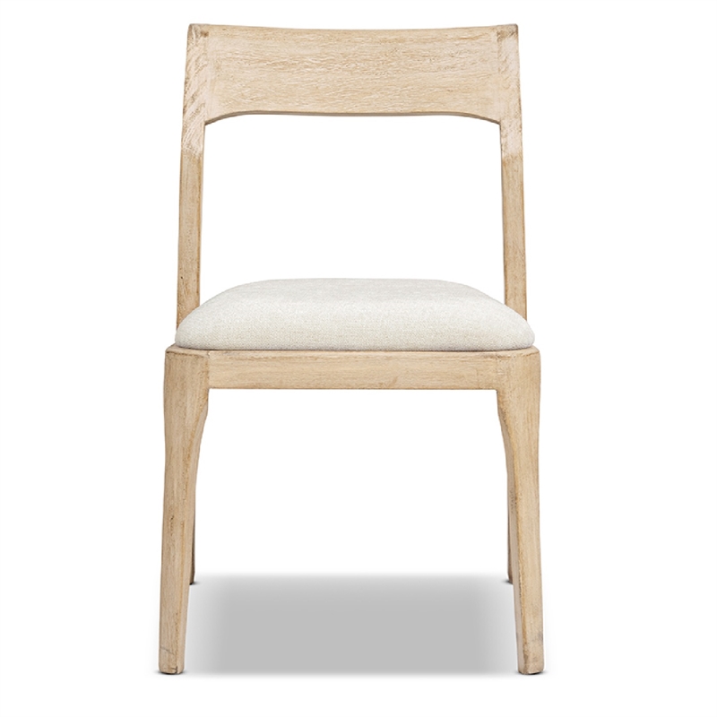 Bryson Upholstered Reclaimed Pine Wood Dining Chair Set of 2 Light Natural Brown