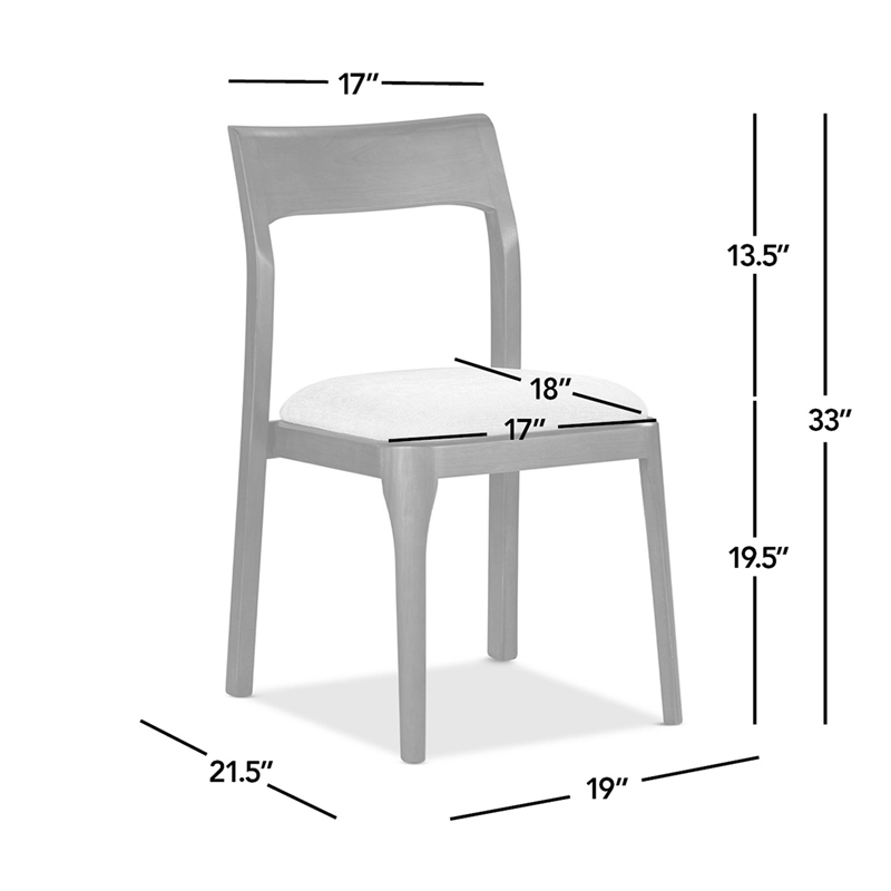 Bryson Upholstered Reclaimed Pine Wood Dining Chair Set of 2 Light Natural Brown
