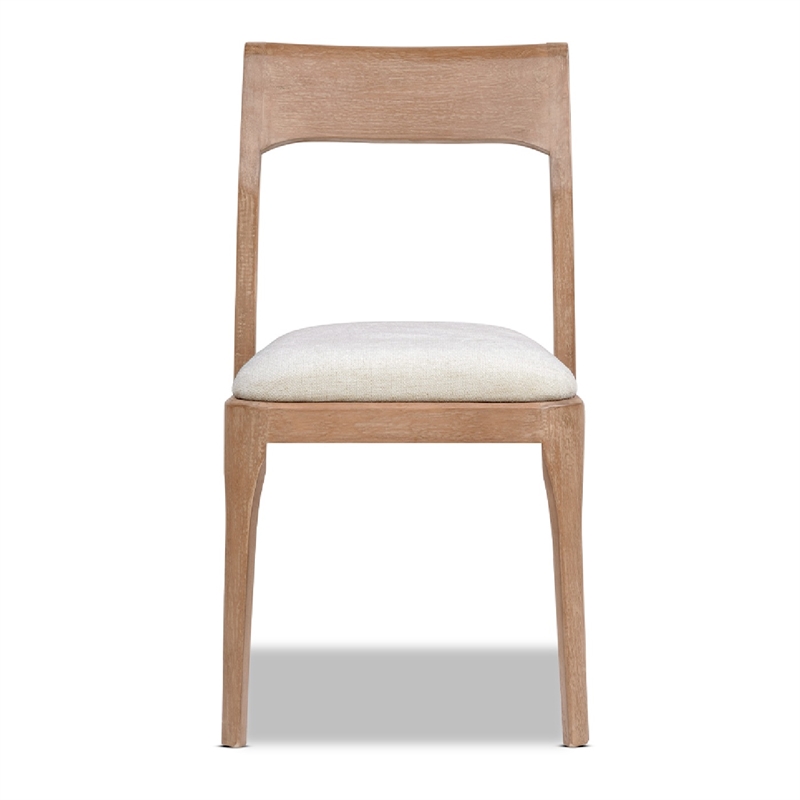 Bryson Upholstered Reclaimed Pine Wood Dining Chair Set of 2 Natural Brown