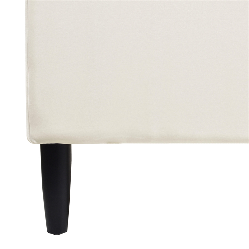Aspen Vertical Tufted Headboard Platform Bed Set King Cloud White Velvet