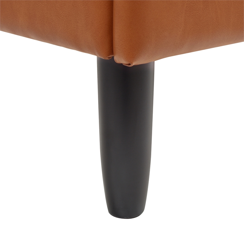 Aspen Vertical Tufted Modern Headboard Platform Bed Set Queen Caramel Tan Brown
