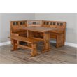 Cooper Farmhouse Wood Breakfast Nook Set in Rustic Oak