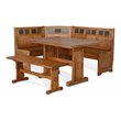 Cooper Farmhouse Wood Breakfast Nook Set in Rustic Oak