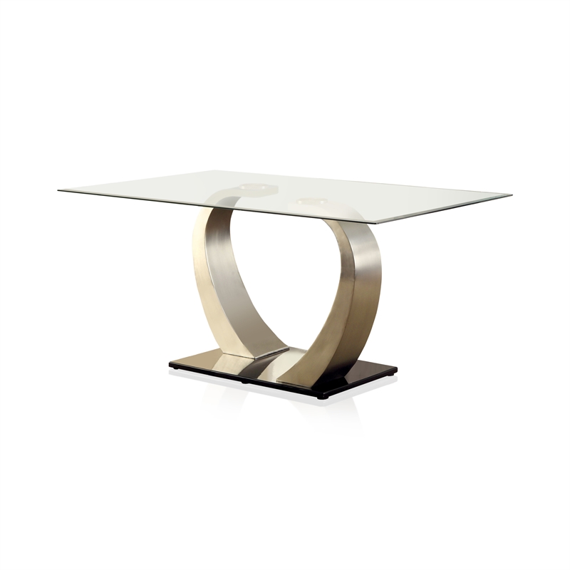 Cooper Genaveve Metal 7-Piece Dining Table Set in Silver