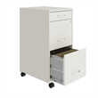 Cooper 18in Deep 3 Drawer Mobile Metal File Cabinet Pearl White