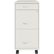 Cooper 18in Deep 3 Drawer Mobile Metal File Cabinet Pearl White