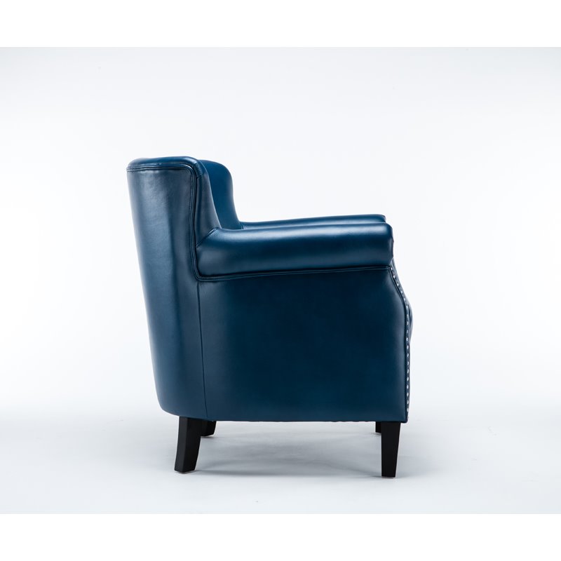 Bowery Hills Faux Leather Navy Blue Club Chair Unassembled