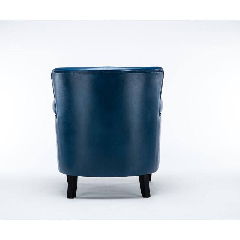 Bowery Hills Faux Leather Navy Blue Club Chair Unassembled