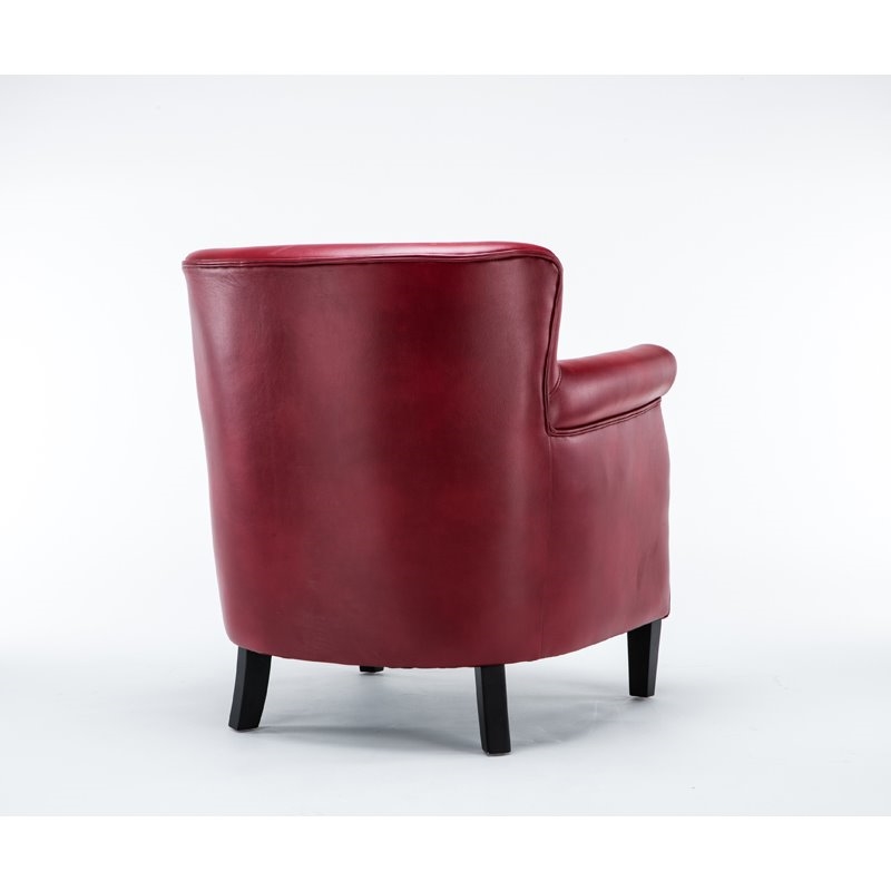 Cooper 18.9'' Transitional Faux Leather Club Chair with Nail head Trim in Red