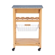 Riverbay Furniture Transitional Wood/Granite Top Kitchen Cart in Natural