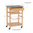 Riverbay Furniture Transitional Wood/Granite Top Kitchen Cart in Natural