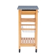 Riverbay Furniture Transitional Wood/Granite Top Kitchen Cart in Natural