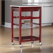Riverbay Furniture Transitional Wood/Granite Top Kitchen Cart in Wenge Espresso