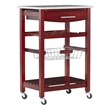 Riverbay Furniture Transitional Wood/Granite Top Kitchen Cart in Wenge Espresso