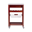 Riverbay Furniture Transitional Wood/Granite Top Kitchen Cart in Wenge Espresso