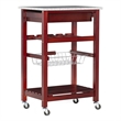 Riverbay Furniture Transitional Wood/Granite Top Kitchen Cart in Wenge Espresso