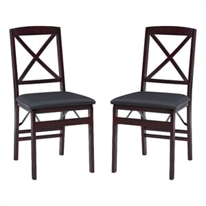 Riverbay Furniture 19&quot Transitional Wood Dining Chair in Merlot (Set of 2)