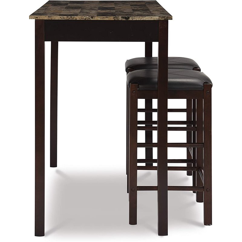 Riverbay Furniture 3 Piece Dining Set in Espresso