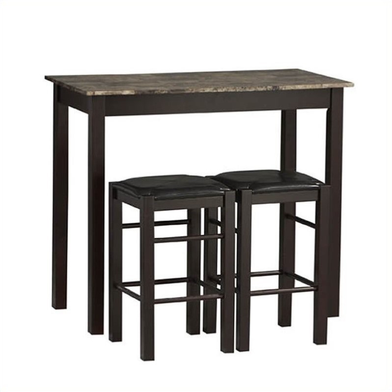 Riverbay Furniture 3 Piece Dining Set in Espresso