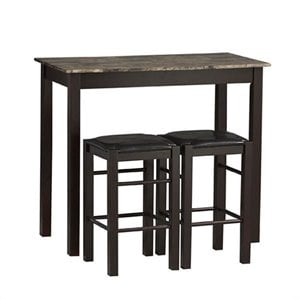 Riverbay Furniture 3 Piece Dining Set in Espresso