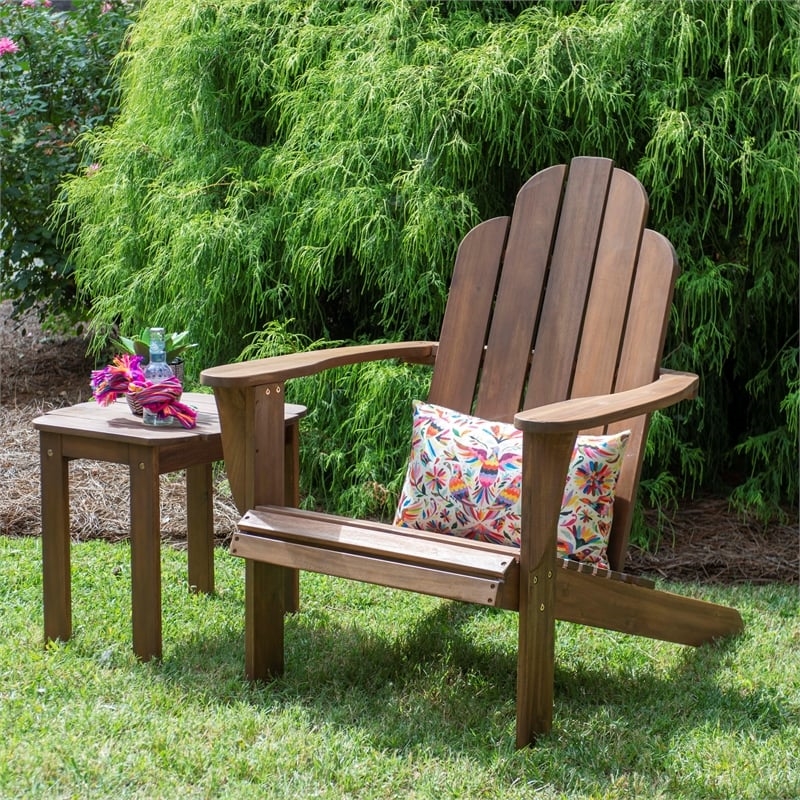 Riverbay Furniture Transitional Wood Outdoor Chair in Acorn Brown Stain