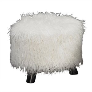 Riverbay Furniture Plush Ottoman in White
