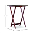 Riverbay Furniture 5-Piece Wood Folding Tray Table Set with Stand in Brown