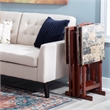 Riverbay Furniture 5-Piece Wood Folding Tray Table Set with Stand in Brown