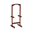 Riverbay Furniture 5-Piece Wood Folding Tray Table Set with Stand in Brown