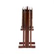 Riverbay Furniture 5-Piece Wood Folding Tray Table Set with Stand in Brown