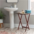 Riverbay Furniture 5-Piece Wood Folding Tray Table Set with Stand in Brown