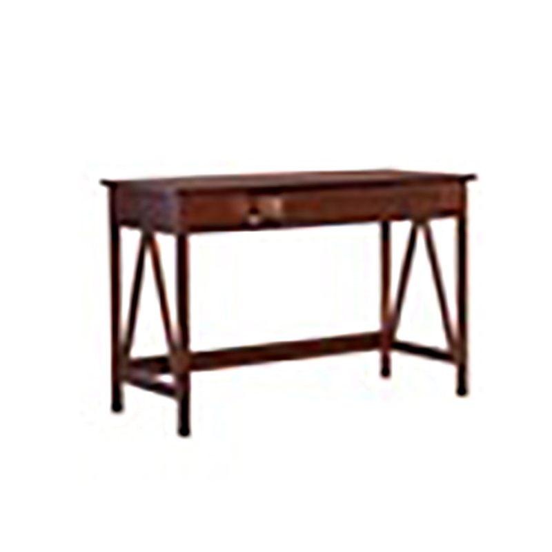 Riverbay Furniture 1-Drawer Transitional Wood Desk in Antique Tobacco
