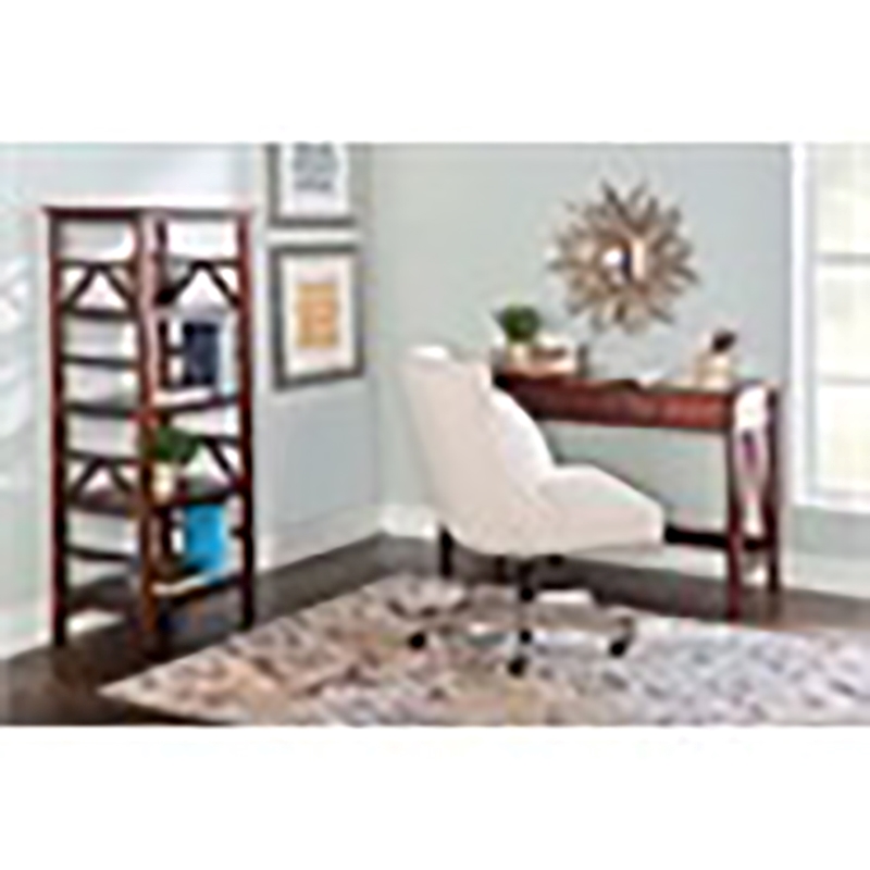 Riverbay Furniture 1-Drawer Transitional Wood Desk in Antique Tobacco