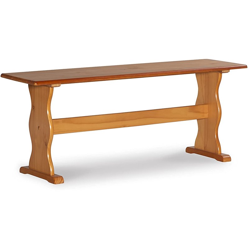 Riverbay Furniture Patio Corner Wood Nook Table Booth Bench Dining Set - Natural