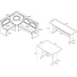 Riverbay Furniture Patio Corner Wood Nook Table Booth Bench Dining Set - Natural