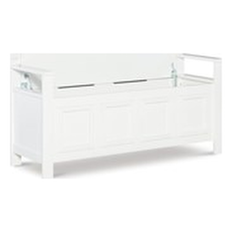 Riverbay Furniture Transitional Wood Storage Bench in White Finish
