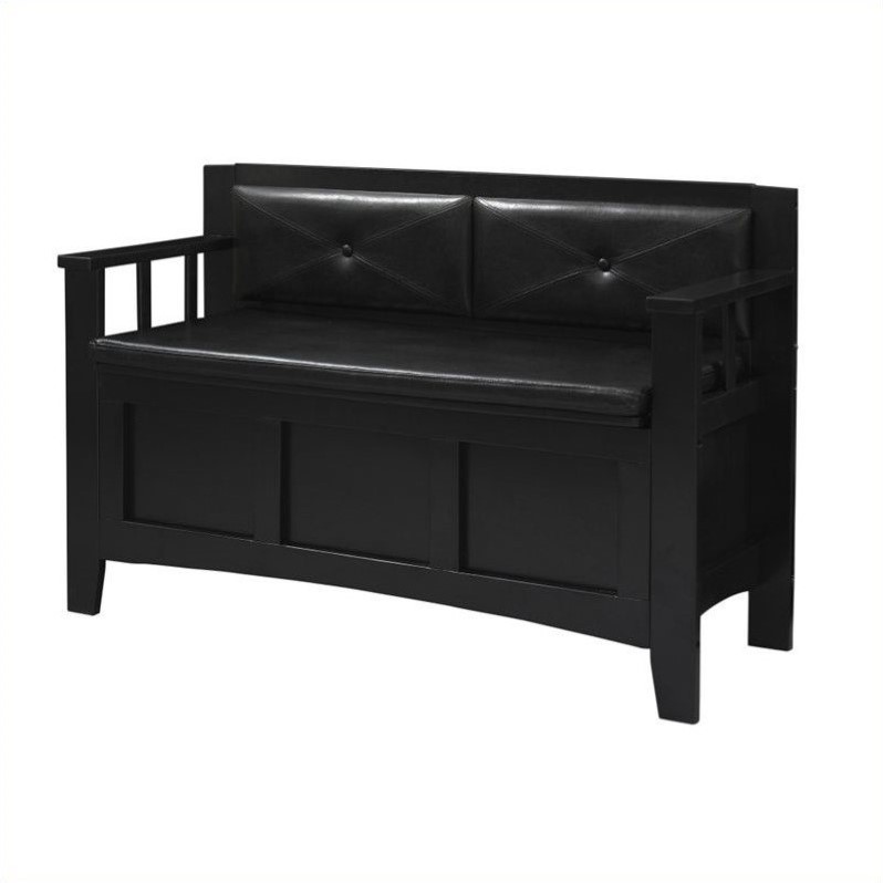 Riverbay Furniture Padded Bench in Black Finish