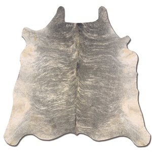 Riverbay Furniture Hand Crafted Cow Hide Rug in Light Brindle